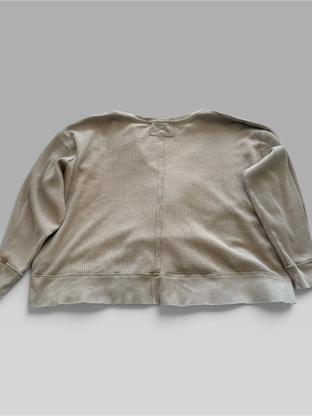 We The Free Waffle V-Neck Pullover - Taupe - Picture 9 of 12